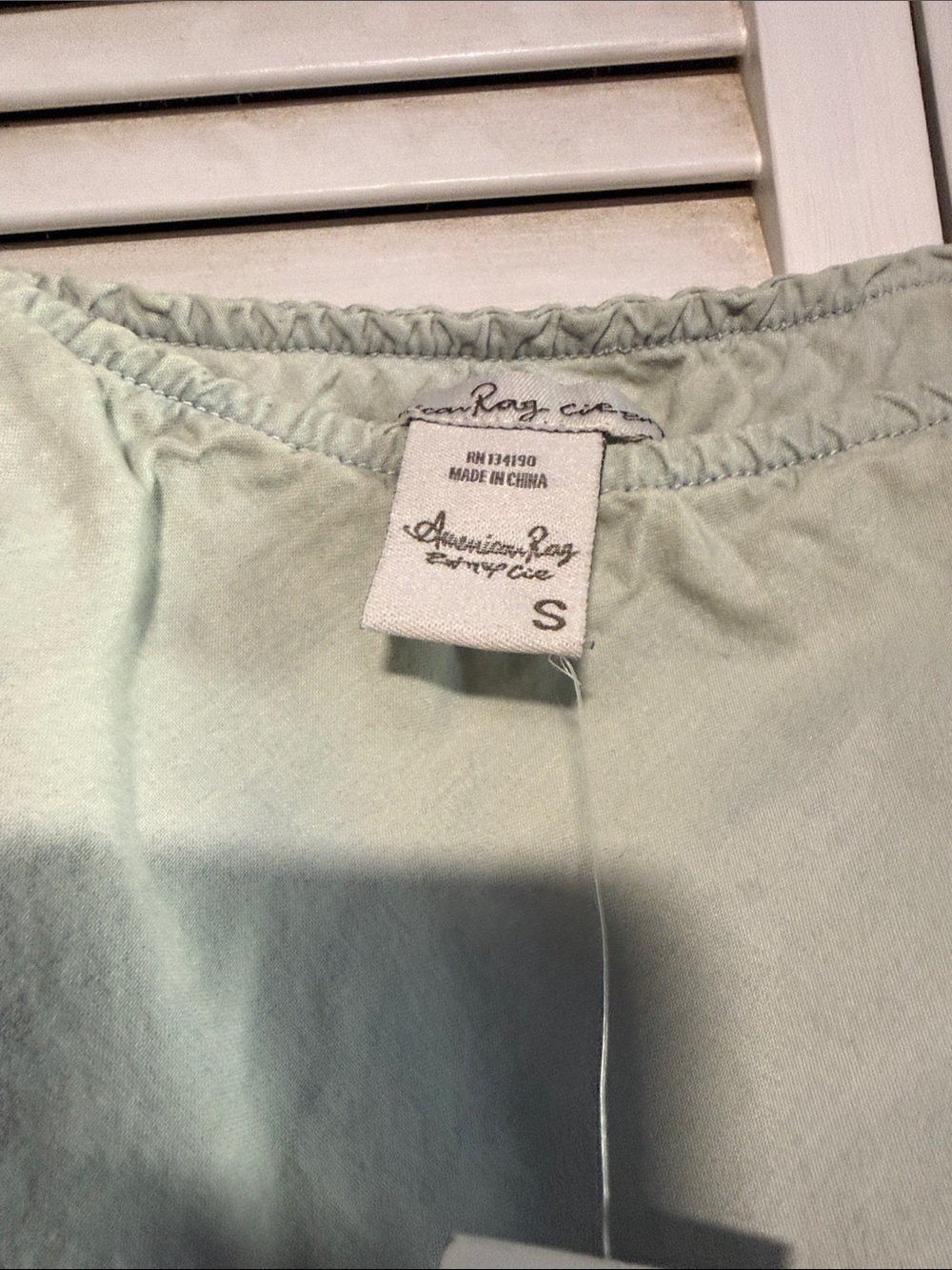 American Rag Light Sage Off-Shoulder Ruffle Dress - Picture 2 of 4